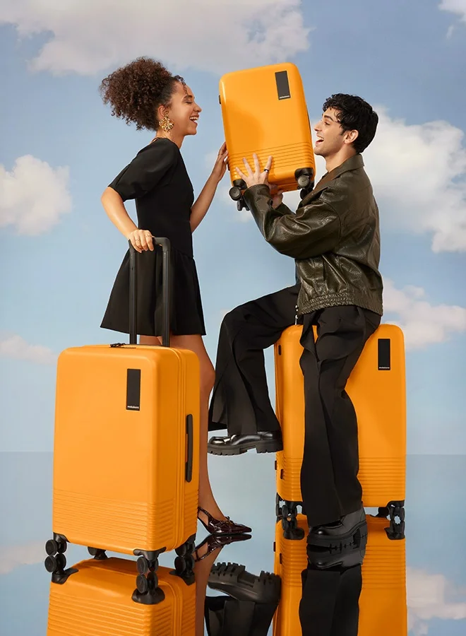 موكوبارا للتجارة ذ.م.م The Set Of 3 Luggage - Durable German Polycarbonate Material | Beach Sunrise, Yellow