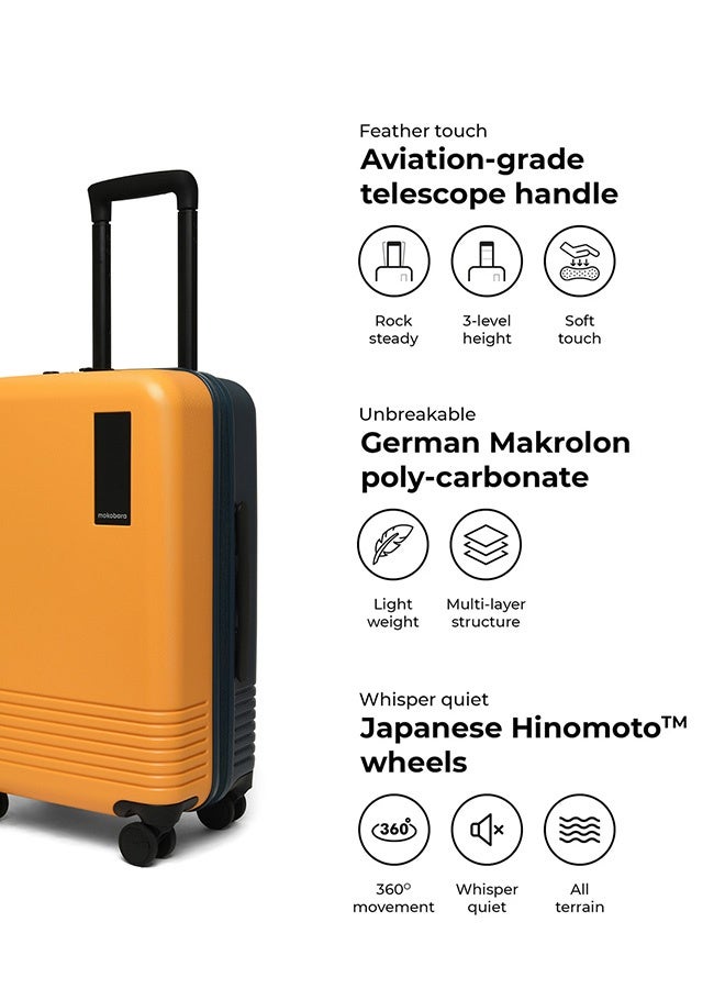Mokobara The Set Of 3 Luggage - Durable German Polycarbonate Material | Beach Sunrise, Yellow - Image 4