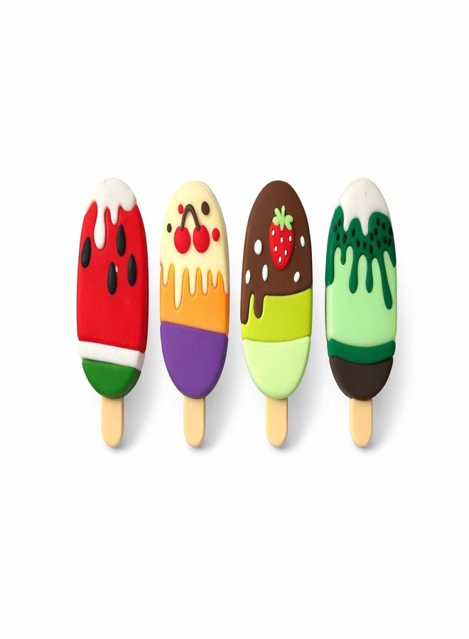 Nubby Dotss Ice Cream Popsicle Erasers, 4 Pack, Colorful Fruit Designs, 2.1 cm, Clean Erasing, No Smudges (1) - Image 1