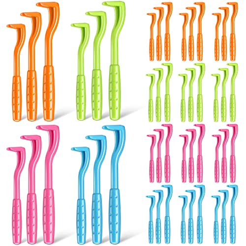 Kittmip 48 Pack Tick Removal Tool Tick Remover for Dogs Cats and Humans Plastic Tick Puller Tick Grabber 3 Sizes Green Rose Red Orange Blue - Image 1