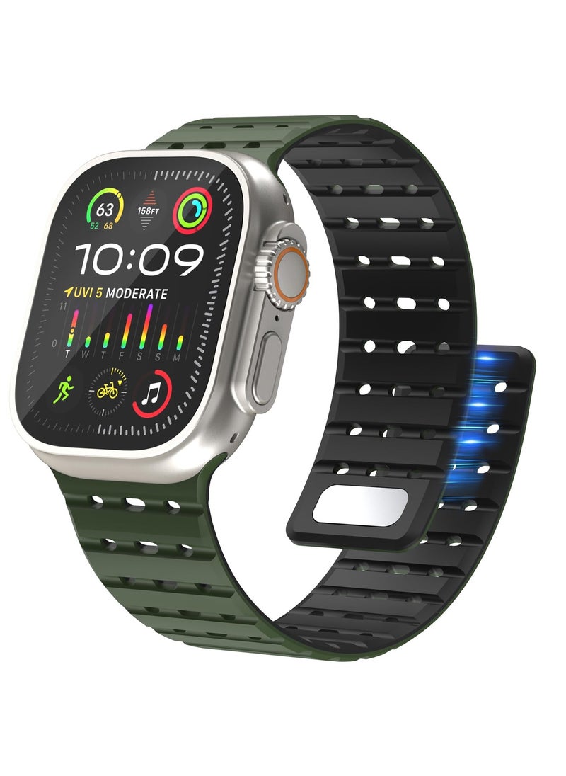 SYOSI - Magnetic Sport Band for Apple Watch Ultra - 49mm, 45mm, 44mm, 42mm, Silicone Strap for Women and Men, Fits iWatch SE/SE2 & Series 9/8/7/6/5/4, Ultra 2/Ultra - Image 1