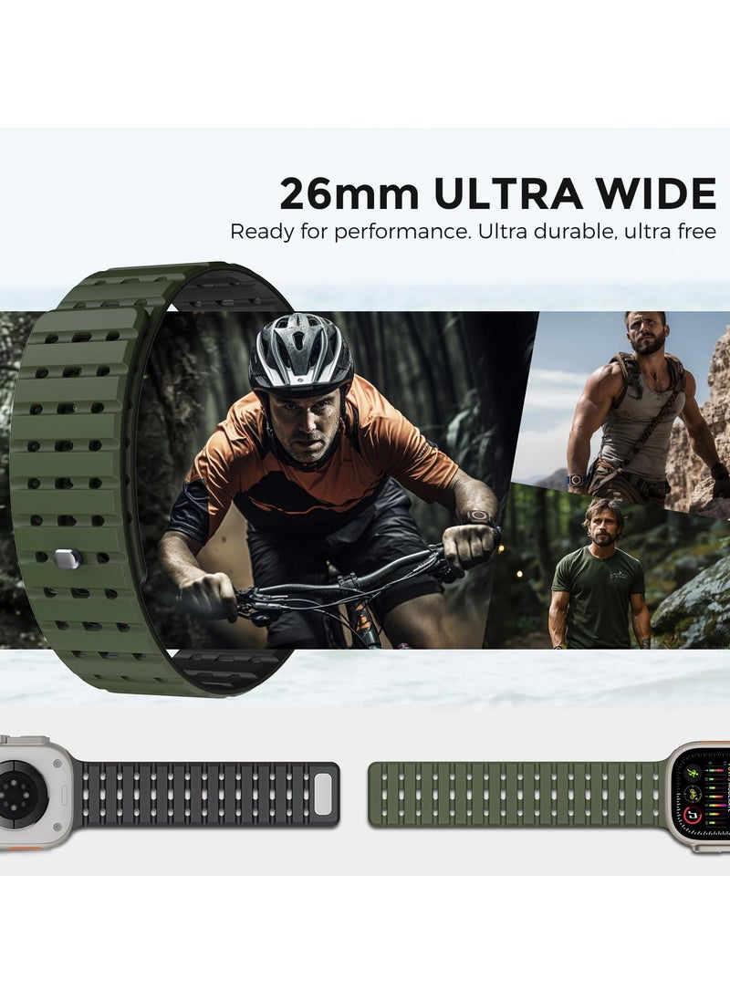 SYOSI - Magnetic Sport Band for Apple Watch Ultra - 49mm, 45mm, 44mm, 42mm, Silicone Strap for Women and Men, Fits iWatch SE/SE2 & Series 9/8/7/6/5/4, Ultra 2/Ultra - Image 1