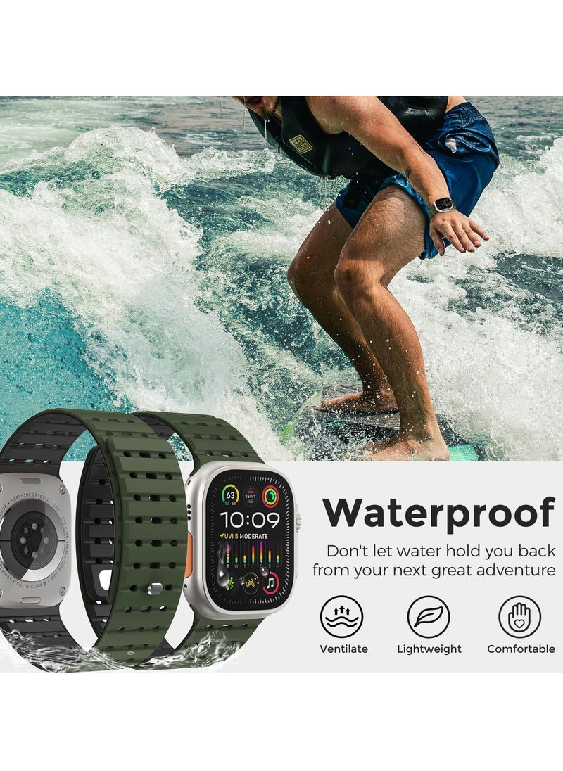 SYOSI - Magnetic Sport Band for Apple Watch Ultra - 49mm, 45mm, 44mm, 42mm, Silicone Strap for Women and Men, Fits iWatch SE/SE2 & Series 9/8/7/6/5/4, Ultra 2/Ultra - Image 1