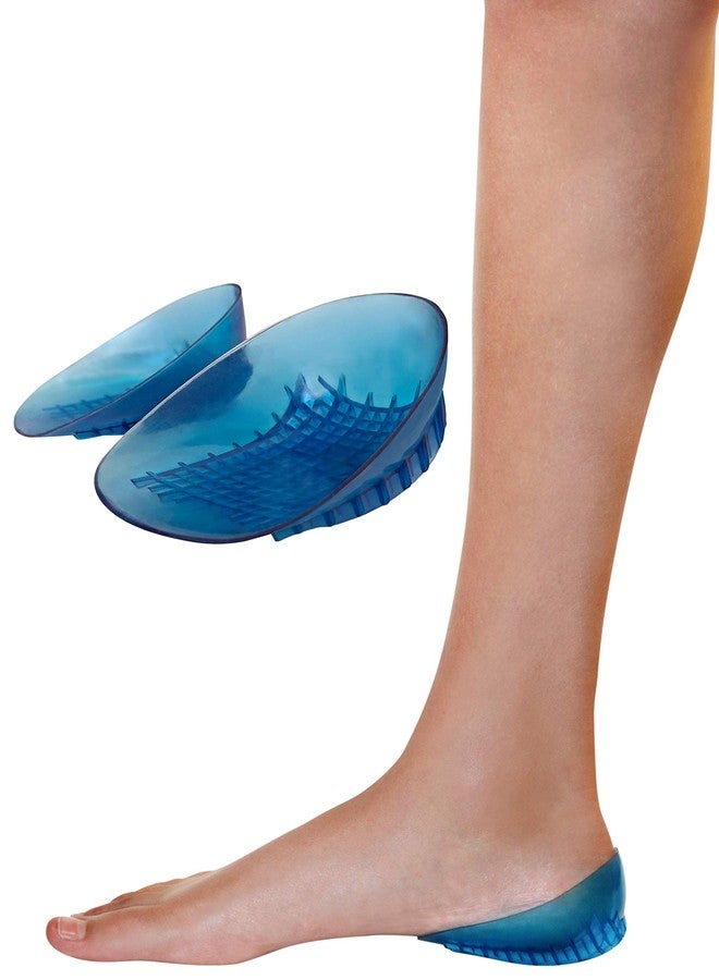 KidSole Full Coverage Shock Absorbing Heel Cups for Kid's with Sensitive Heels, Heel Spurs, Plantar Fasciitis Deep Heel with Raised Sides. (Kids Size 2-7) (Blue) - Image 1