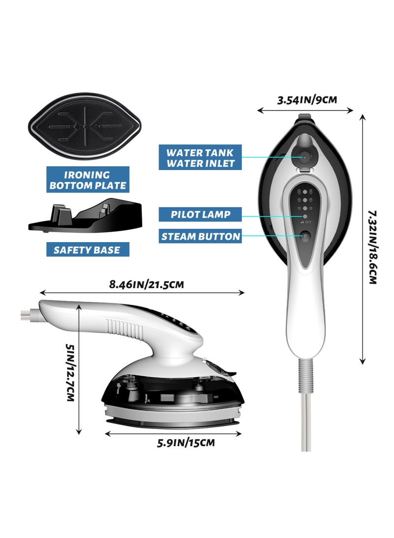 Excefore Portable Travel Steamer Iron, Fast Heat Up Handheld Garment Steamer, 3 Modes for Wet and Dry Ironing, 1100W 25s Heat Up Micro Steam Iron, 90° Rotation Anti Drip Clothing Steamer Iron - Image 2