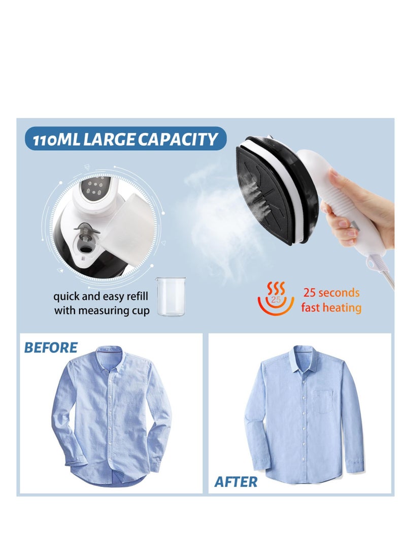 Excefore Portable Travel Steamer Iron, Fast Heat Up Handheld Garment Steamer, 3 Modes for Wet and Dry Ironing, 1100W 25s Heat Up Micro Steam Iron, 90° Rotation Anti Drip Clothing Steamer Iron - Image 5