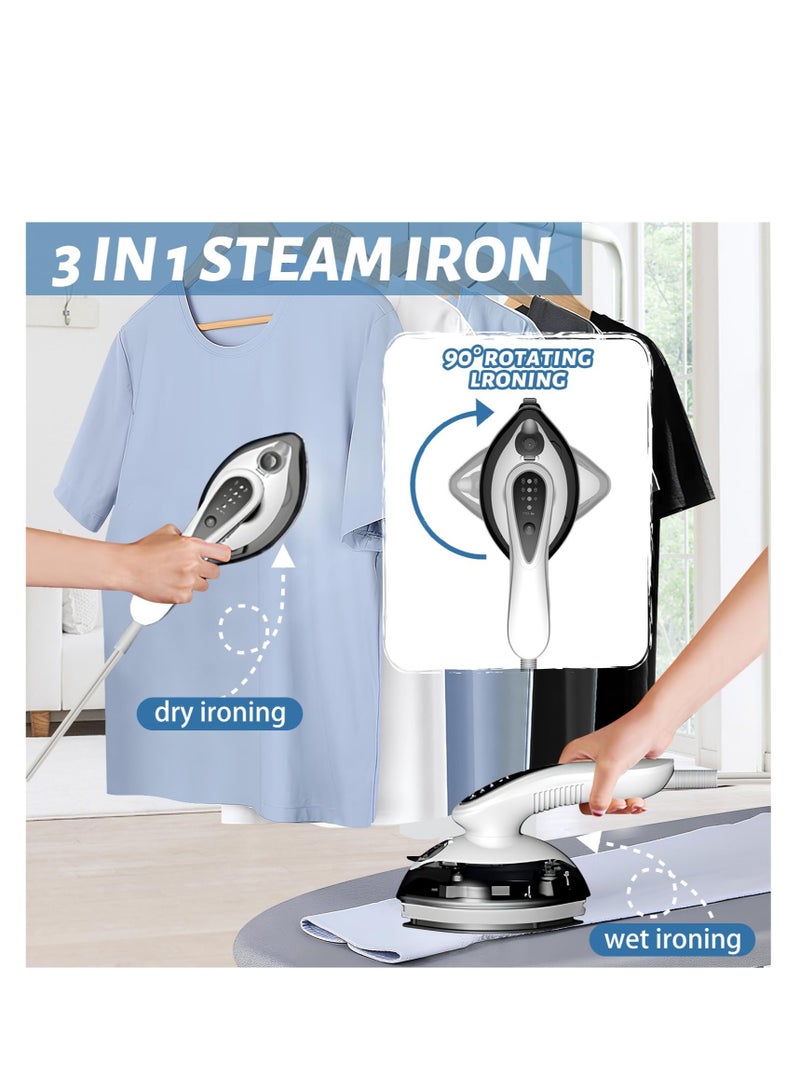 Excefore Portable Travel Steamer Iron, Fast Heat Up Handheld Garment Steamer, 3 Modes for Wet and Dry Ironing, 1100W 25s Heat Up Micro Steam Iron, 90° Rotation Anti Drip Clothing Steamer Iron - Image 4