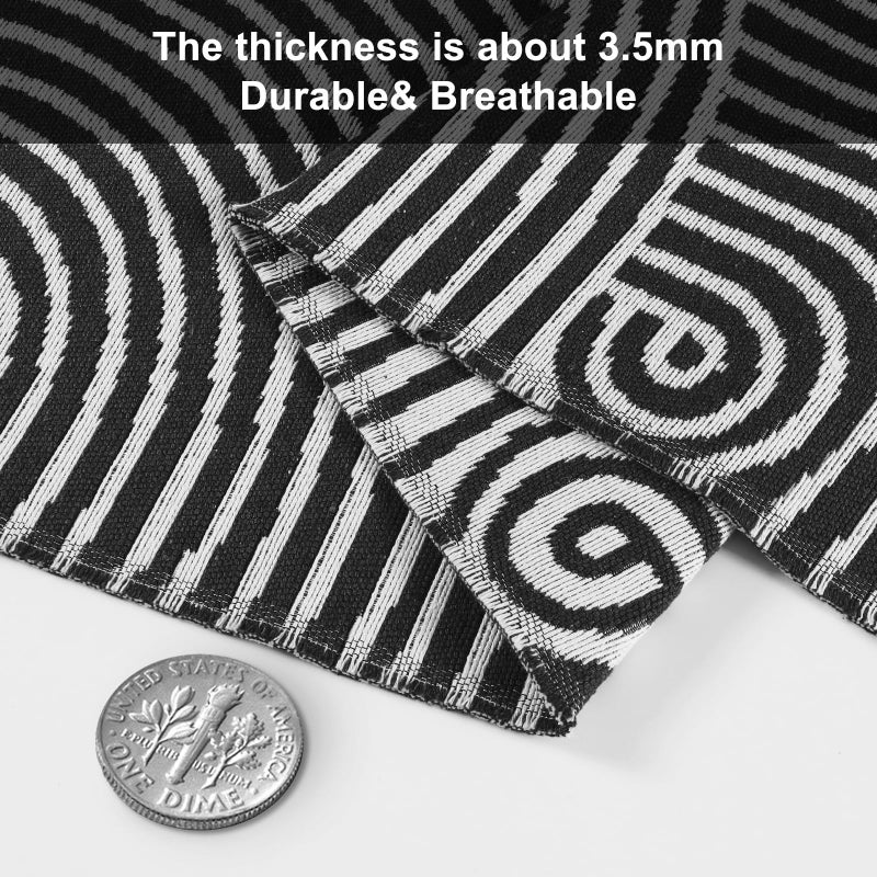 Tiffasea Long Hallway Runner Rug 2.6'x10' Washable Rug Runners Modern Reversible Black Kitchen Runner Cotton Hand-Woven Indoor Entryway Rug Carpet Runners for Bathroom Bedroom Laundry Room - Image 5