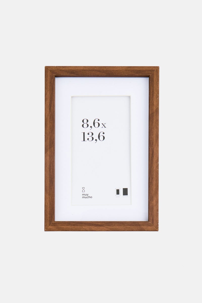 Muy Mucho Wooden Photo Frame 8,6 x 13,6 cm, Tan - Image 1