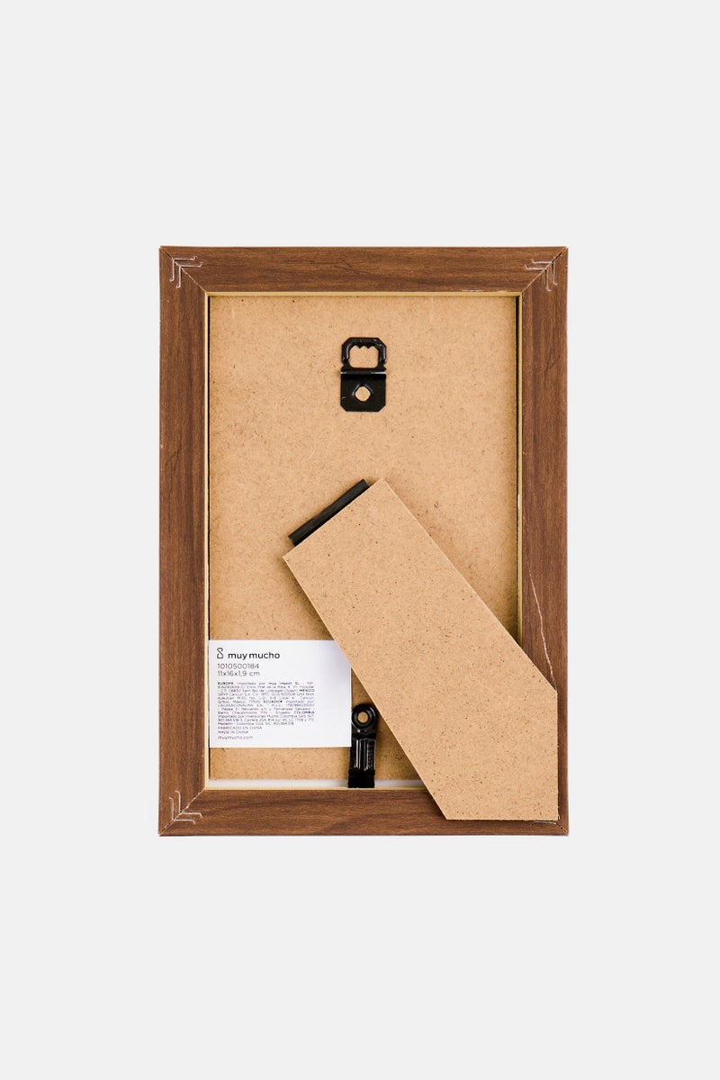 Muy Mucho Wooden Photo Frame 8,6 x 13,6 cm, Tan - Image 2