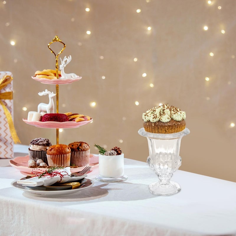 Hemoton 1pc Tall Candy Dish Dried Fruit Plate Clear Cake Stand Cupcake Holder Stand Cake Display Plate Ice Cream Stand Centerpiece Holder Ice Cream Bowl Cake Cup Glass Vintage - Image 4