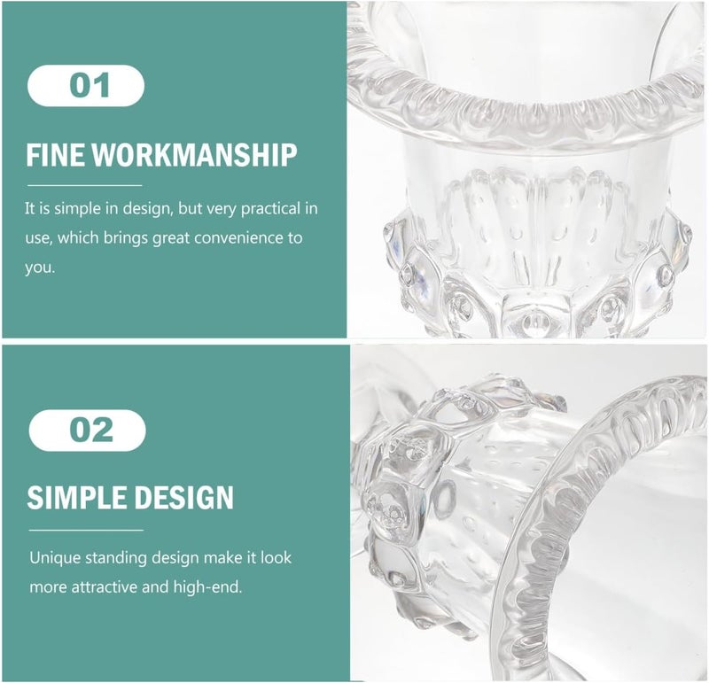 Hemoton 1pc Tall Candy Dish Dried Fruit Plate Clear Cake Stand Cupcake Holder Stand Cake Display Plate Ice Cream Stand Centerpiece Holder Ice Cream Bowl Cake Cup Glass Vintage - Image 5