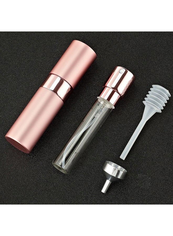 LISAPACK زجاجة رذاذ عطر قابلة لإعادة التعبئة - 8 مل - زجاجة سفر وردية - تصميم فم مخفي دوار، ألمنيوم - Image 2