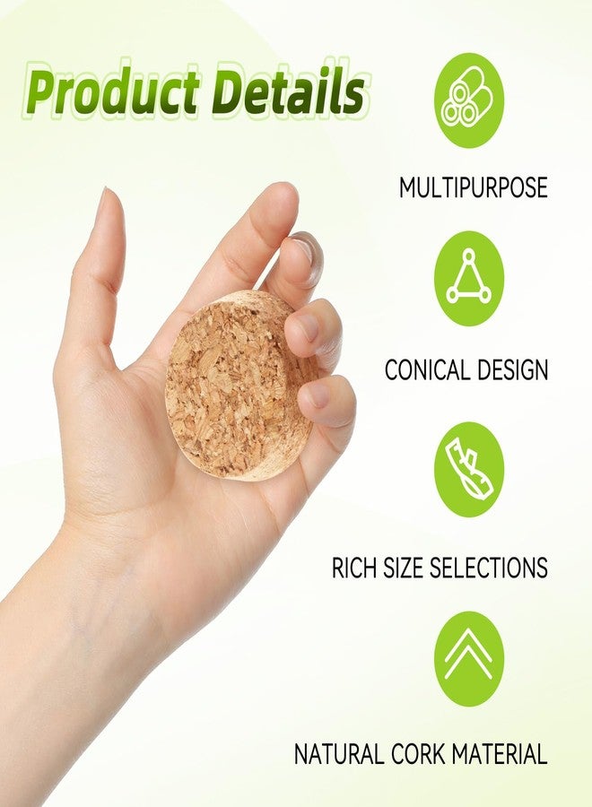 بوسميو سدادات فلين من بوسميو بثلاثة أحجام، 15 قطعة من سدادات زجاجات التوابل الخشبية، سدادات فلين مخروطية بديلة لزجاجات الأمنيات، سدادات زجاجات محكمة الإغلاق للبيرة والزبادي وزجاجات الزيوت العطرية، أدوات حرفية - Image 3