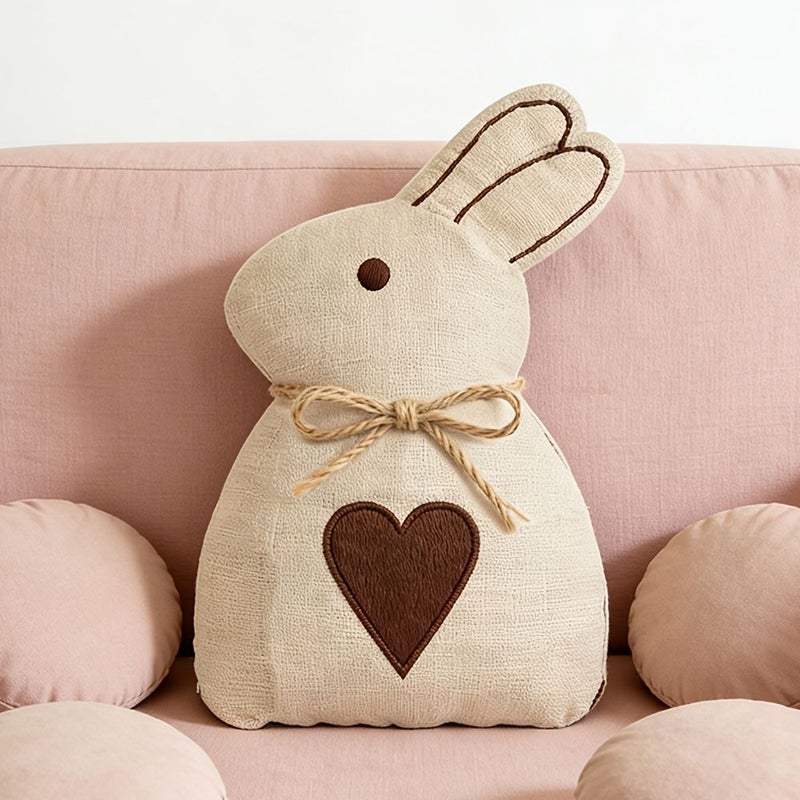 White Bunny Plush Pillow Soft Rabbit Stuffed Animal Cushion Hand Washable All Season Decorative Backrest for Bed Sofa Chair - Image 1