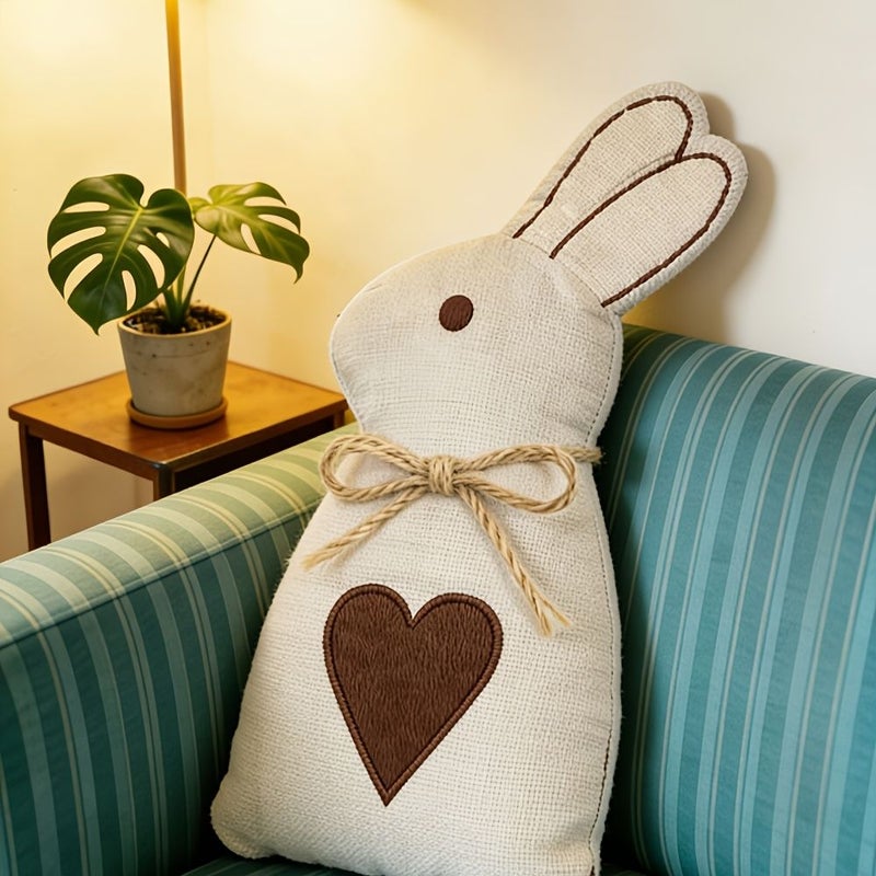 White Bunny Plush Pillow Soft Rabbit Stuffed Animal Cushion Hand Washable All Season Decorative Backrest for Bed Sofa Chair - Image 5