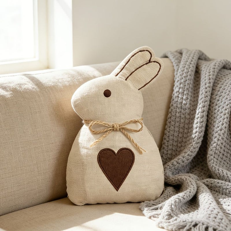 White Bunny Plush Pillow Soft Rabbit Stuffed Animal Cushion Hand Washable All Season Decorative Backrest for Bed Sofa Chair - Image 2
