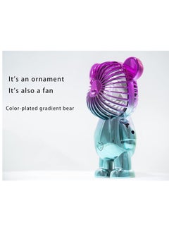 DIGI CORE USB Desk Fan Portable Desktop Fan Mini Handheld Fan Rechargeable Battery Powered Fan Adjustable 3 Speeds Colorful Bear Design Table Fan Perfect For Outdoor Office Home And Travel  - Image 2