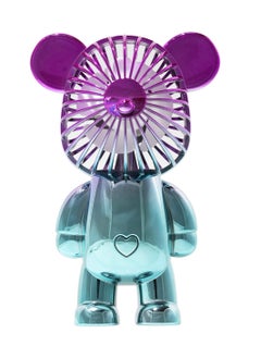 DIGI CORE USB Desk Fan Portable Desktop Fan Mini Handheld Fan Rechargeable Battery Powered Fan Adjustable 3 Speeds Colorful Bear Design Table Fan Perfect For Outdoor Office Home And Travel  - Image 1