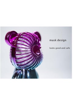 DIGI CORE USB Desk Fan Portable Desktop Fan Mini Handheld Fan Rechargeable Battery Powered Fan Adjustable 3 Speeds Colorful Bear Design Table Fan Perfect For Outdoor Office Home And Travel  - Image 3