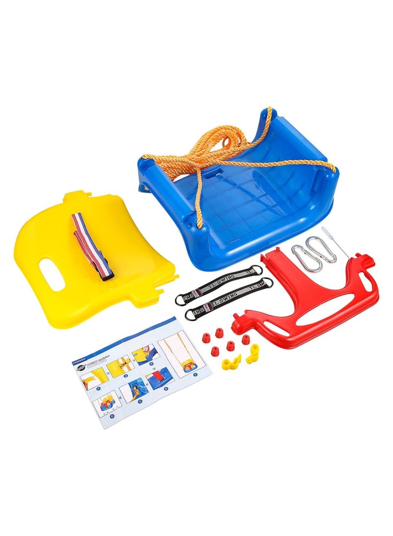 DubaiGallery Baby Swing 3-in-1 Safe Swing Baby to Teenager with Carabiners and Hanging Belt Baby Seat Adjustable and Growing with Swing Seat Garden Swing for Baby and Children - Image 4