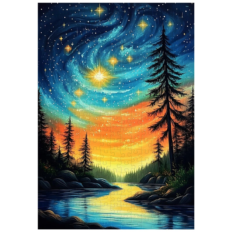 Artinhand Great Jigsaw Puzzles for Adults 300 Pieces Starry Sky Forest Puzzles for Adults Toys Gift Family Decoration Kids Puzzle - Image 3