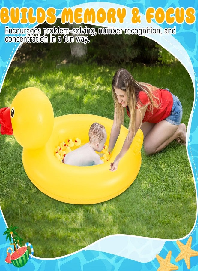 WinnerWhy Duck Matching Game Includes Inflatable Pool Pond and 20 Numbered Floating Rubber Ducks for Festival Carnival Water Outdoor Game, Pump Not Included - Image 3