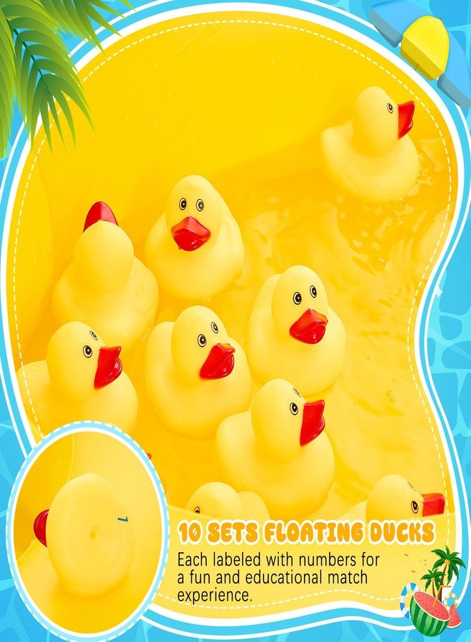 WinnerWhy Duck Matching Game Includes Inflatable Pool Pond and 20 Numbered Floating Rubber Ducks for Festival Carnival Water Outdoor Game, Pump Not Included - Image 5
