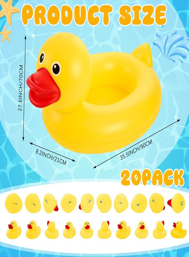 WinnerWhy Duck Matching Game Includes Inflatable Pool Pond and 20 Numbered Floating Rubber Ducks for Festival Carnival Water Outdoor Game, Pump Not Included - Image 2