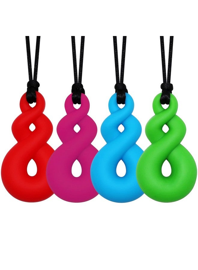 V-TOP Chew Necklaces For Sensory Kids, Sensory Chew Necklaces For Boys And Girls With Autism, Adhd, Spd, Chewing Or Special Needs, Silicone Chewy Necklace Sensory Toys For Adults Teens 4 Pack  - Image 1