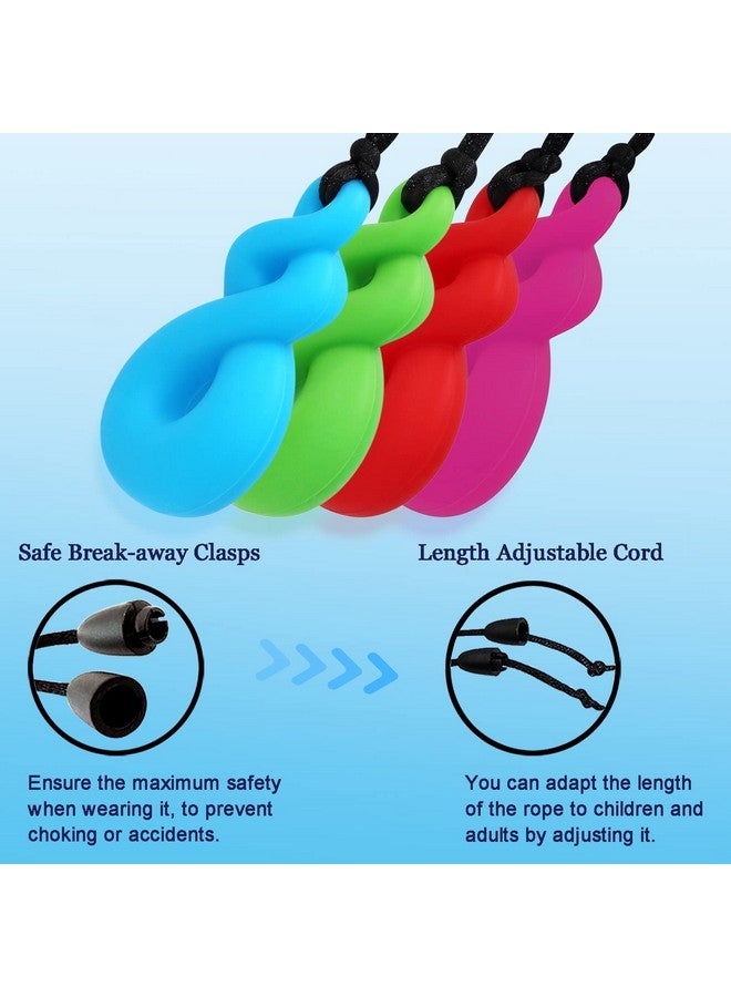 V-TOP Chew Necklaces For Sensory Kids, Sensory Chew Necklaces For Boys And Girls With Autism, Adhd, Spd, Chewing Or Special Needs, Silicone Chewy Necklace Sensory Toys For Adults Teens 4 Pack  - Image 2