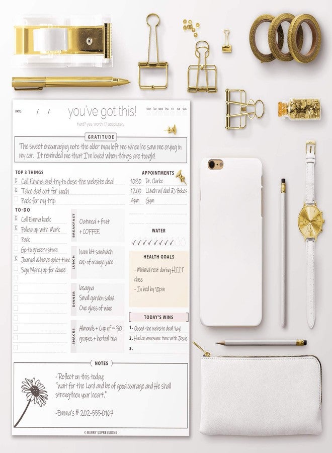 Merry Expressions Daily Planner To Do List Notepad with Undated 8.5x11" Tear-Off Sheets, ADHD Planner, Time Block Planner, Desktop To Do List Notepad, To-do Notebook - Image 4