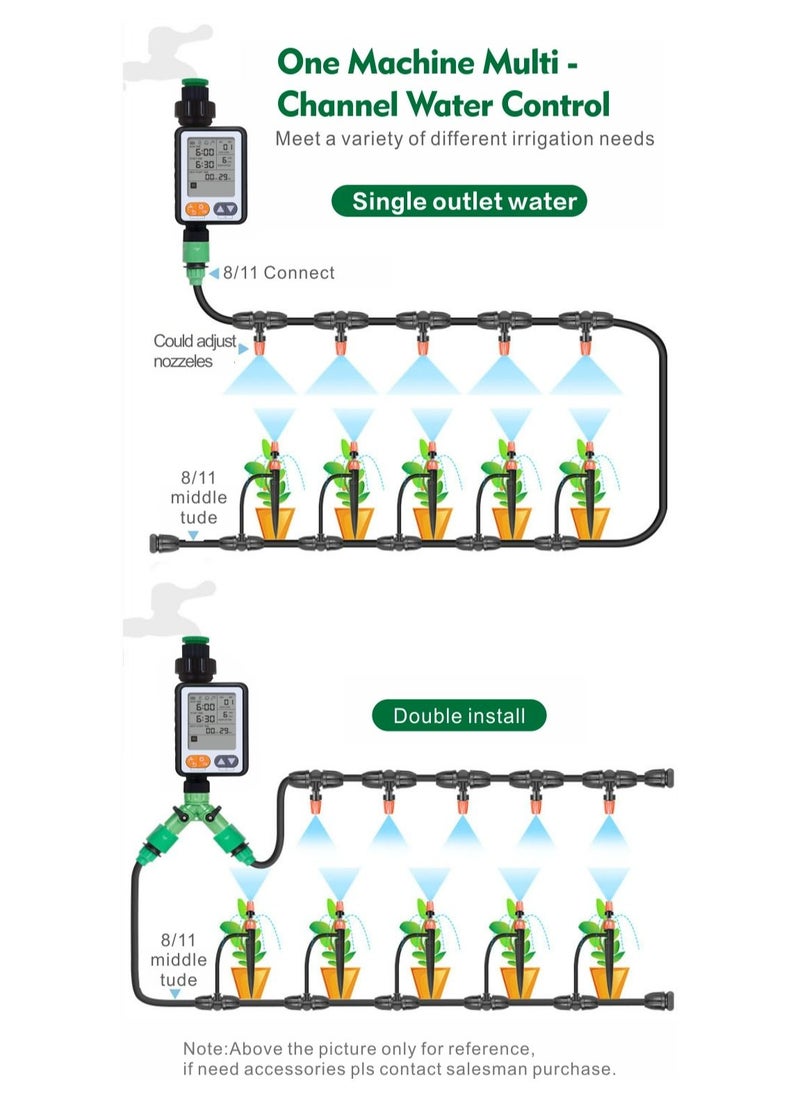 Automatic Watering Garden Timer Sprinkler Timer, Water Timer for Garden Hose, Programmable Water Timer with Rain Delay Manual Child Lock, Outdoor Irrigation Timer Controller for Lawn Yard