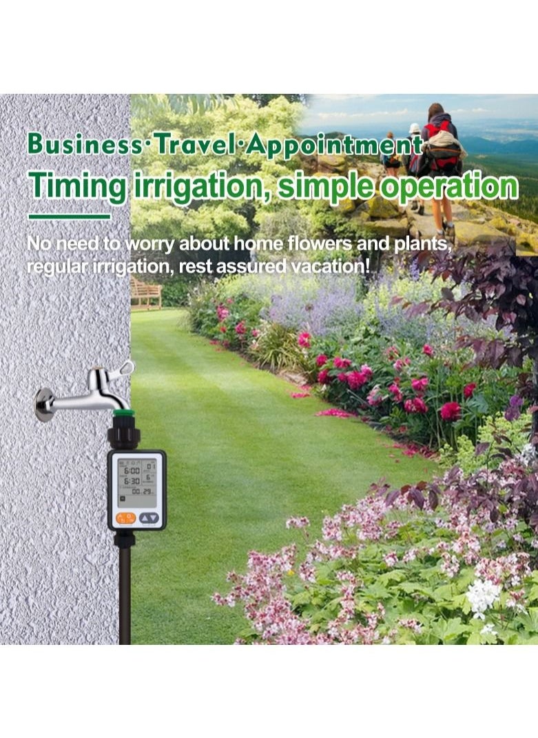 Automatic Watering Garden Timer Sprinkler Timer, Water Timer for Garden Hose, Programmable Water Timer with Rain Delay Manual Child Lock, Outdoor Irrigation Timer Controller for Lawn Yard