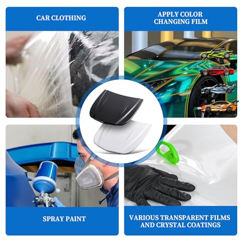 Datanly 2 Pcs Speed Shape ABS Plastic Hood Wrap for Auto Paint Display, Car Models for Wrap and Tint Painting Sample Exhibition Display, Black and White - Image 5