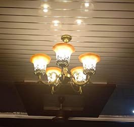 Kinis 5 Light Modern Golden Antique Chandelier for Home Décor - Hanging Jhoomar Ceiling Light for Living Room, Bedroom, Office, Dining, Cafe, Restaurants - Image 5