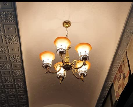 Kinis 5 Light Modern Golden Antique Chandelier for Home Décor - Hanging Jhoomar Ceiling Light for Living Room, Bedroom, Office, Dining, Cafe, Restaurants - Image 4