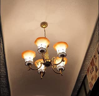Kinis 5 Light Modern Golden Antique Chandelier for Home Décor - Hanging Jhoomar Ceiling Light for Living Room, Bedroom, Office, Dining, Cafe, Restaurants - Image 3