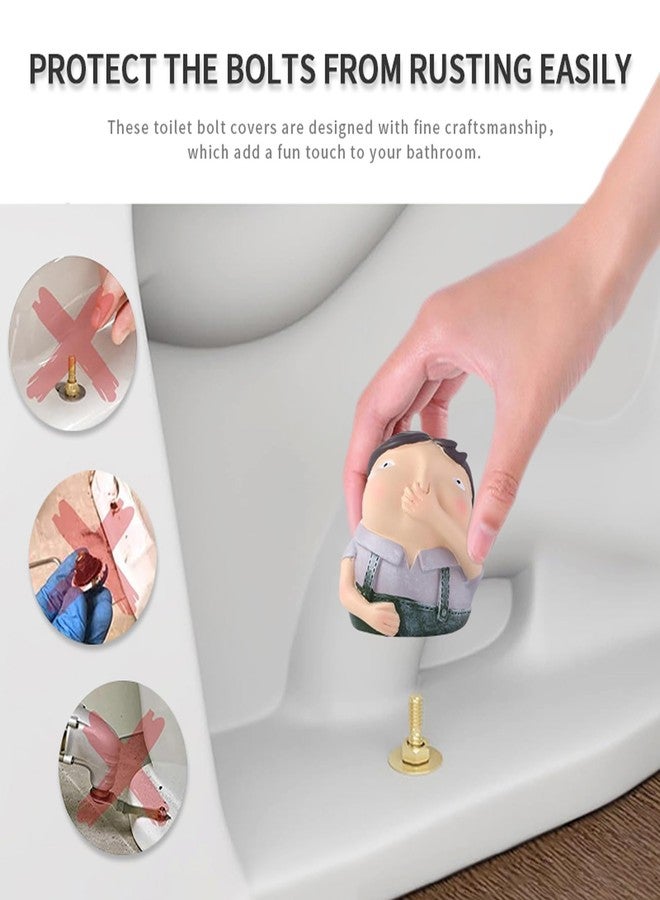 Joogour Decorative Toilet Bolt Covers，2PCS Toilet Bolt Caps Decorative，Resin Toilet Knob Covers for Bottom of Toilet，Toilet Bowl Caps for Bolts Decorative Easy Installation Toilet Replacement Parts - Image 3