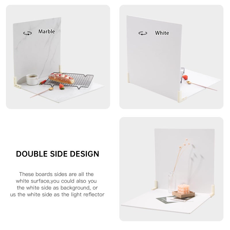 BEIYANG 5 PCS Boards Photo Backdrop for Flat Lay, Food Photography Background 16x16 Inch, BEIYANG - Image 3