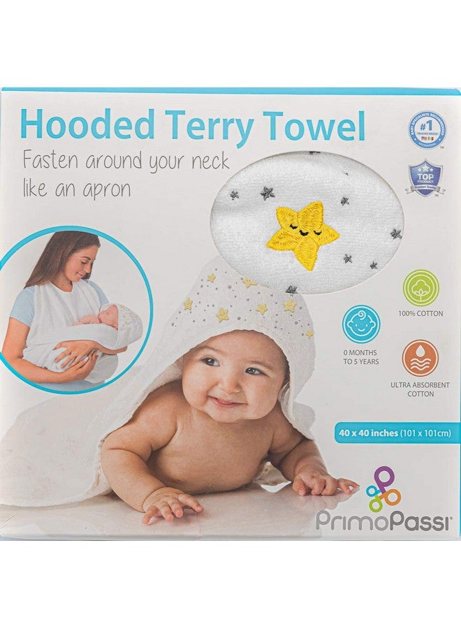 Primo Passi Hands-Free Baby Bath Towel Soft and Ultra Absorbent Cotton Hooded Extra-Large, 40x40 inches, Apron Towel for Safe Babies Bath time - Image 2