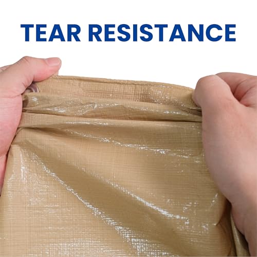 MVPNET Tarp 8x10 Heavy Duty Waterproof Beige Tarp 12.5mil,Durable,Multipurpose, Weather Resistant,Uv Resistant,Tear Resistant,Can Be Used for Outdoor Furniture,Cars,Ships,Roofs-by MVPNET - Image 5