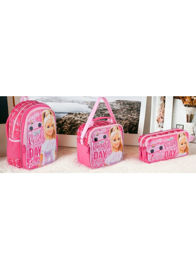 Frocx Barbie Licensed Primary School Bag Hawk Ready, Lunch Bag and Pencil Box  - Image 1