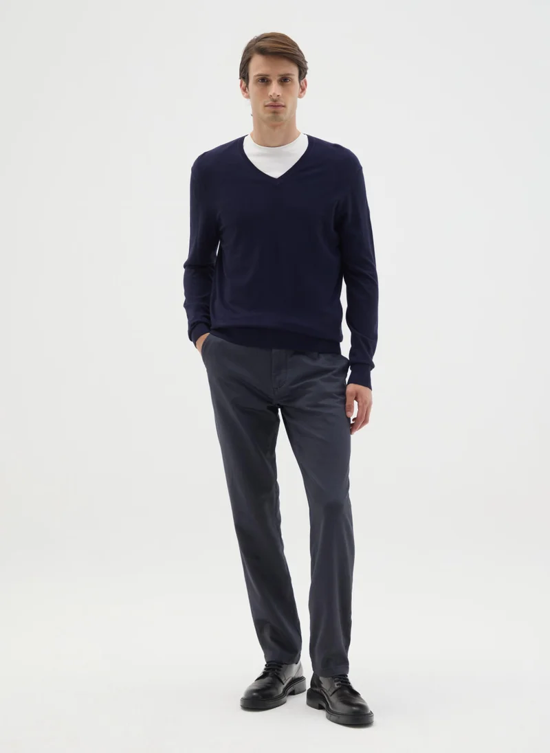 Ovs BLUE SLIM FIT COTTON TROUSERS