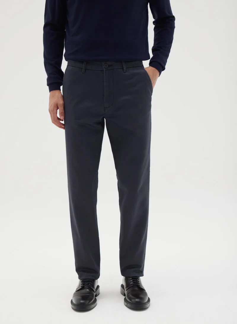 Ovs BLUE SLIM FIT COTTON TROUSERS