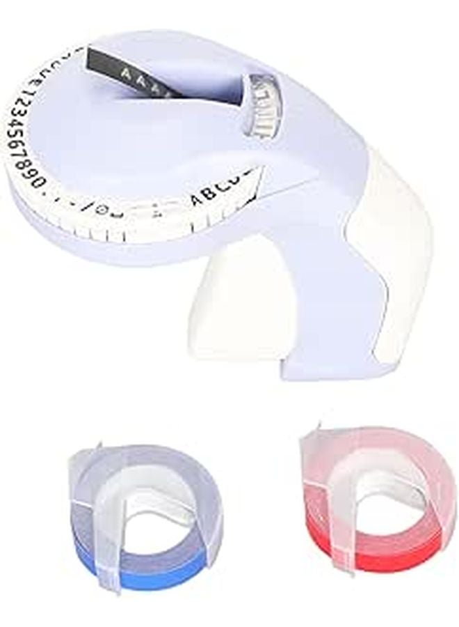 Manual Embossed Labeling Machine 600 DPI 47 Characters Printable Purple For Scrapbooking DIY - Image 1