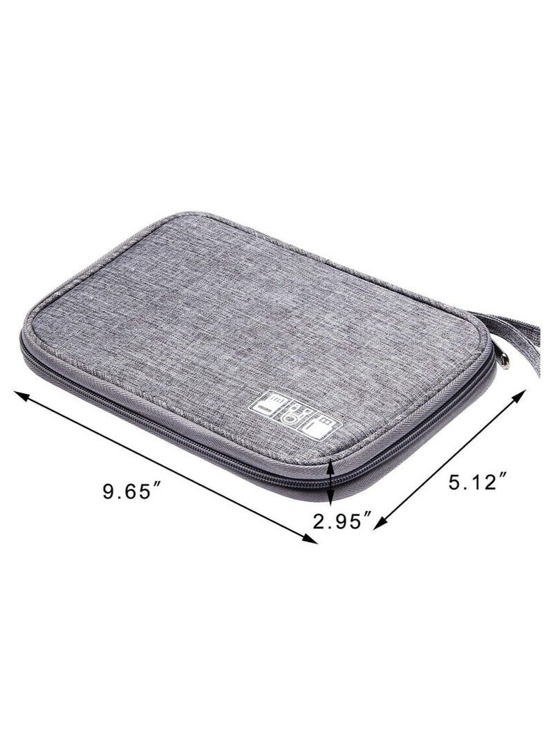 ترافل شنطة تنظيم كابلات السفر والاكسسوارات الإلكترونية، شنطة تنظيم أسلاك محمولة للكابلات والشاحن والموبايل وUSB وبطاقة اس دي وسماعات الأذن وغيرها من الاغراض، لون رمادى - Image 3
