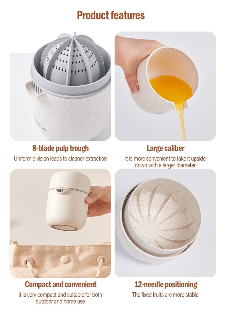 بيروي عصارة حمضيات يدوية محمولة - عصارة متعددة الوظائف للليمون والليمون الحامض والبرتقال مع آلية مزدوجة الفعل، تصميم مضغوط - Image 5