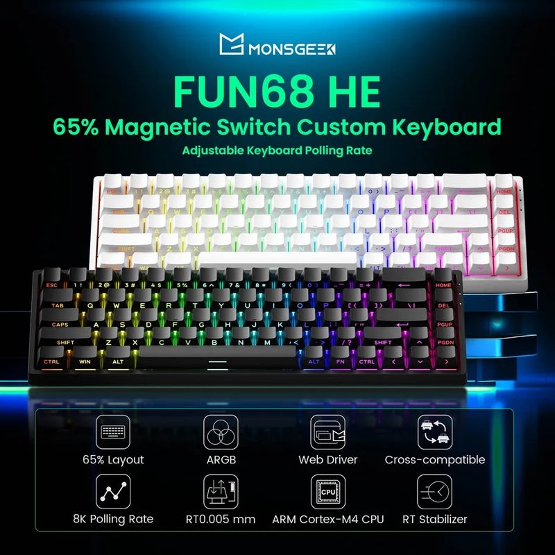 Akko MonsGeek FUN68 and FUN60 Pro and Max HE Magnetic Keyboard 60% 65% Rapid Trigger 8K Custom Esports Keyboard - Image 2