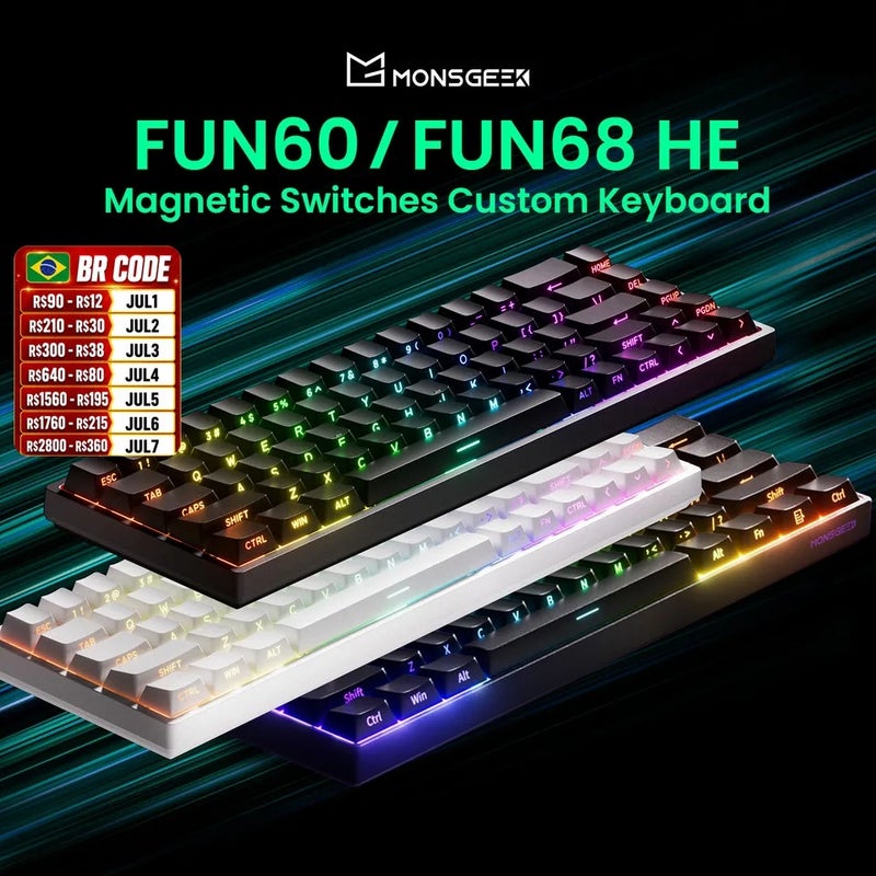 Akko MonsGeek FUN68 and FUN60 Pro and Max HE Magnetic Keyboard 60% 65% Rapid Trigger 8K Custom Esports Keyboard - Image 1